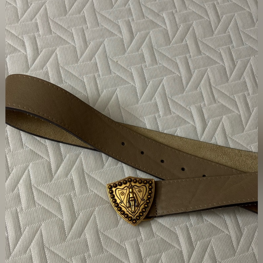 Gucci calfskin leather belt beige neutral